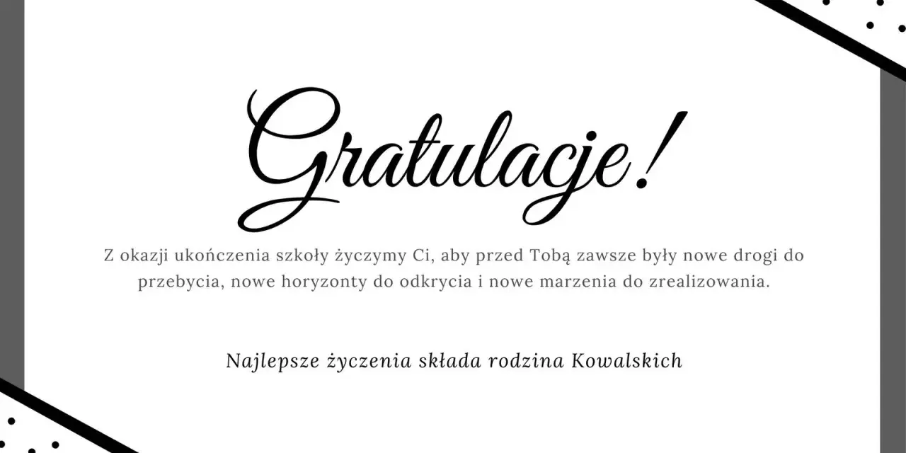 Gratulacje z okazji awansu na wyższe stanowisko! Życzymy nowych dróg i spełnienia marzeń.