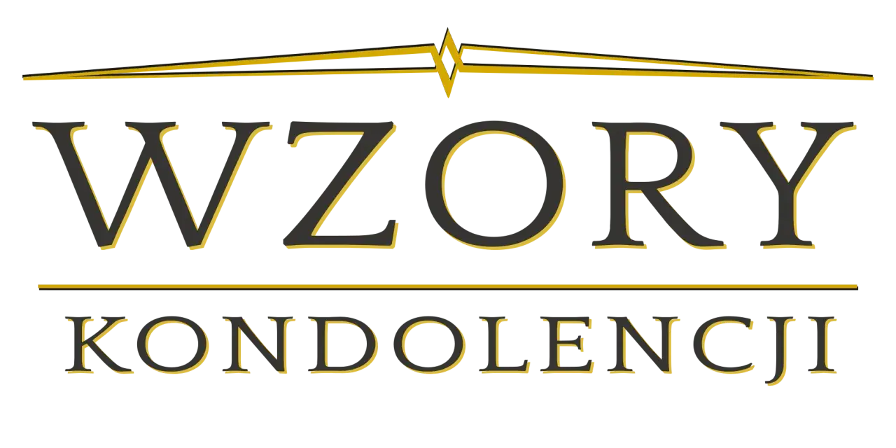 Wzory kondolencji z powodu śmierci męża. Eleganckie litery w kolorze grafitowym z żółtym obramowaniem.