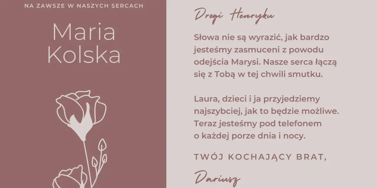Najpiękniejsze kondolencje religijne dla Henryka od Dariusza. Wsparcie w smutku po odejściu Marysi. Kwiaty symbolizują pamięć.