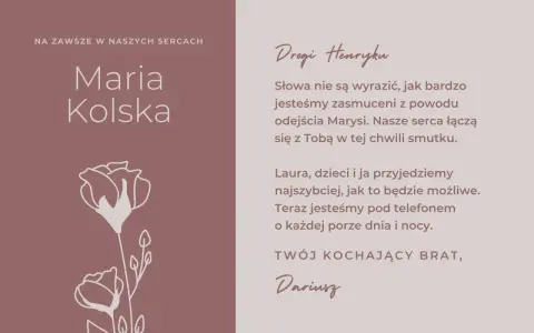 Najpiękniejsze kondolencje religijne dla Henryka od Dariusza. Wsparcie w smutku po odejściu Marysi. Kwiaty symbolizują pamięć.