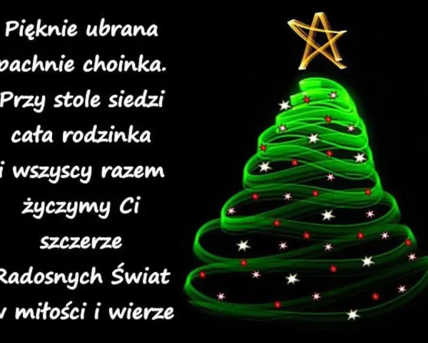Choinka pachnie, rodzina przy stole. Wesołych Świąt w miłości i wierze – idealne życzenia świąteczne sms.