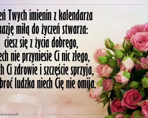 Bukiet róż na imieniny 16 sierpnia. Życzenia: ciesz się życiem, niech zdrowie i szczęście sprzyjają, a dobroć niech nie omija.