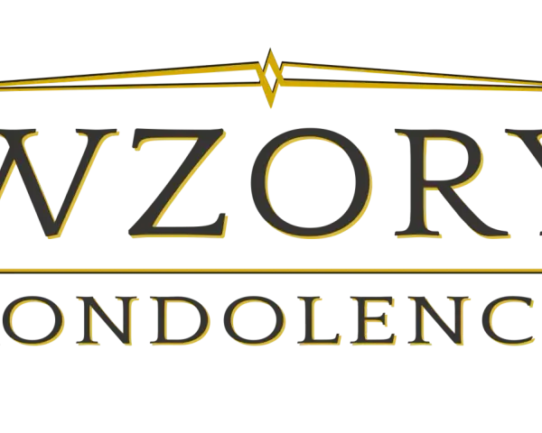 Wzory kondolencji z powodu śmierci męża. Eleganckie litery w kolorze grafitowym z żółtym obramowaniem.