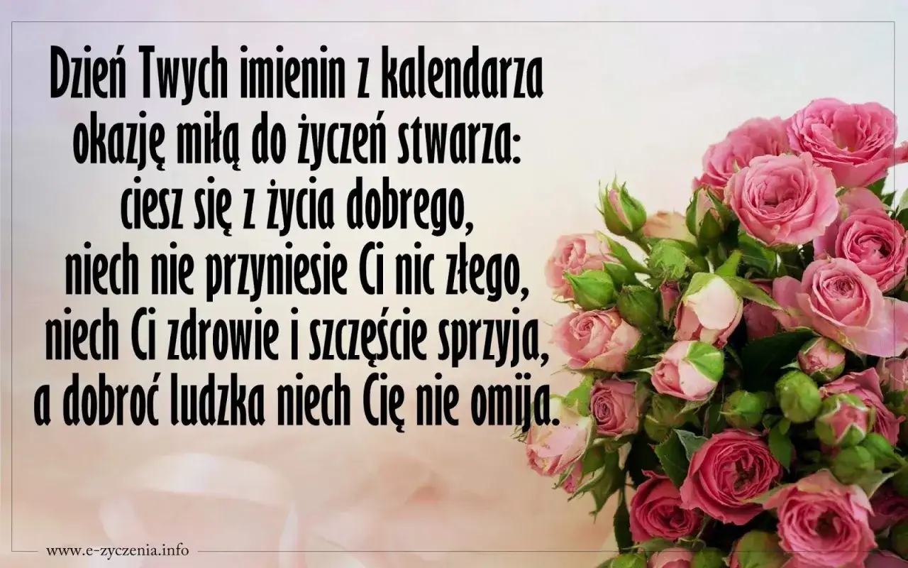 Bukiet róż i życzenia: