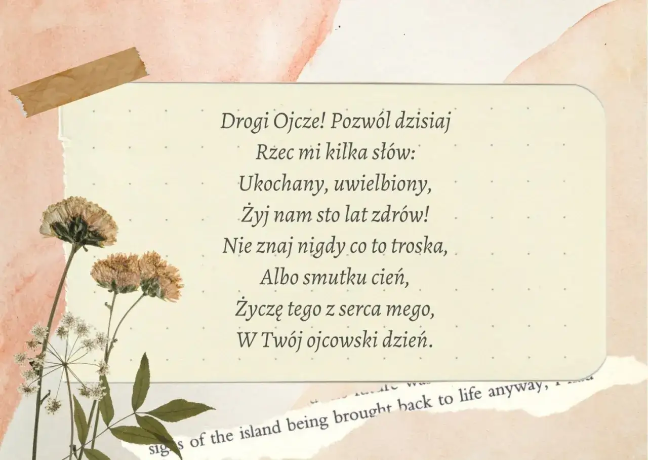Wiersz z życzeniami na Dzień Ojca: 