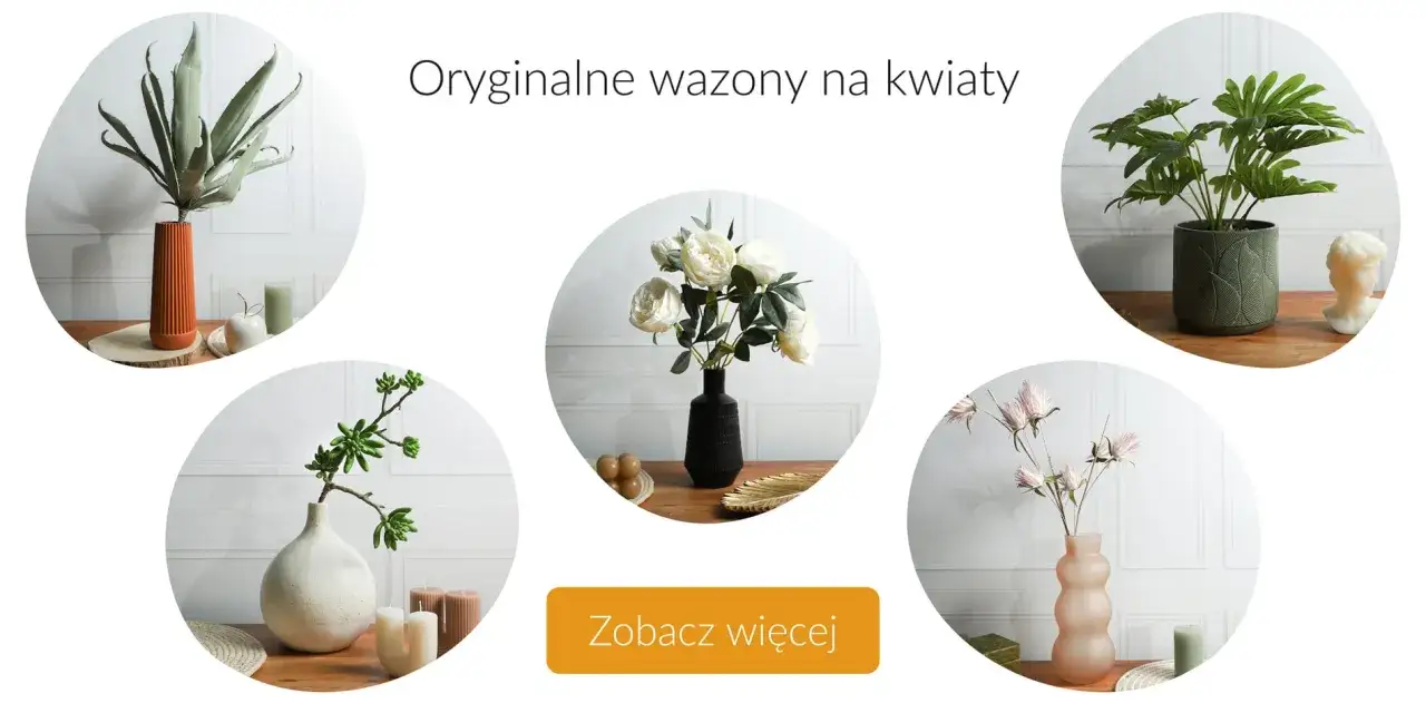 Szukasz idealny kwiat na parapetówkę? Zobacz oryginalne wazony z kwiatami: od egzotycznych liści po delikatne róże.
