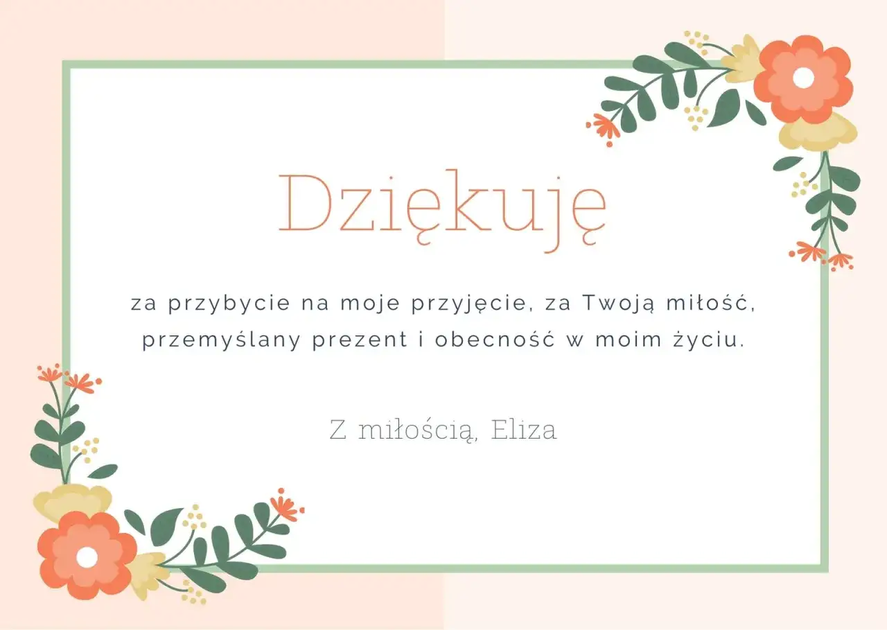 Dziękuję za obecność i miłość. Eliza składa podziękowania za kondolencje, za przybycie i wsparcie.